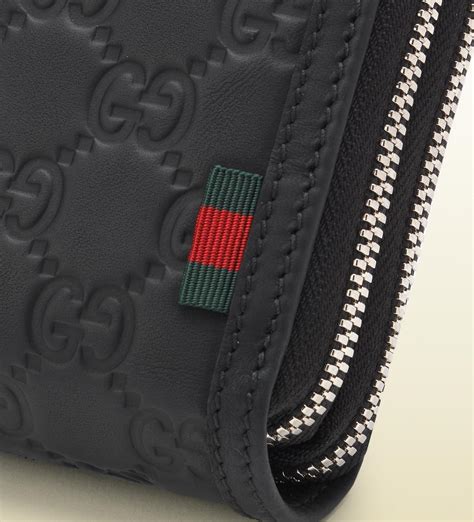 gucci mens zip wallet|Gucci guccissima wallet.